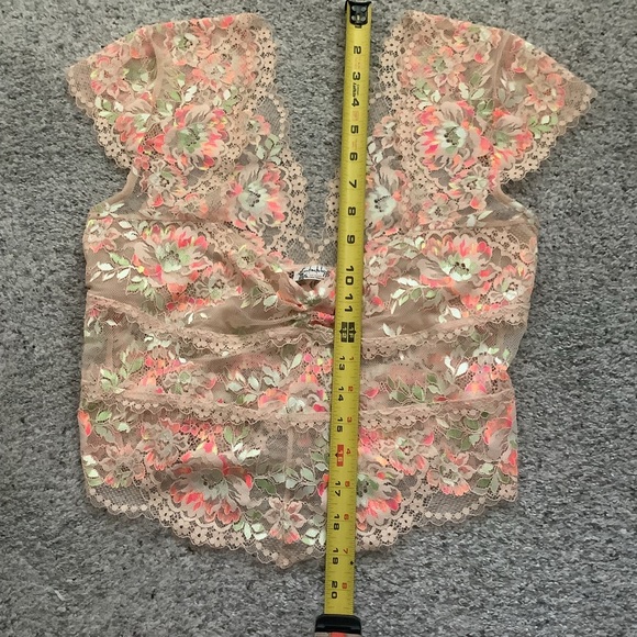 New Free People Garden Party Floral Lace Crop Top - Picture 6 of 9